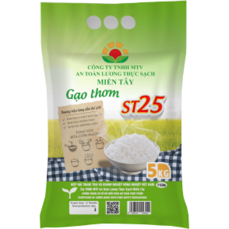 Gạo Thơm ST25 Miền Tây (Lúa Hữu Cơ)